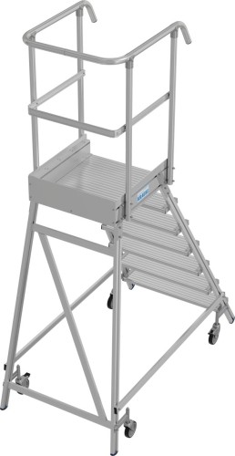 Лестница с платформой KRAUSE STABILO 7 ступеней, передвижная, ограждение 1,1 м 821171 - изображение 2