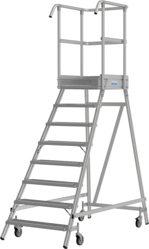 Лестница с платформой KRAUSE STABILO R13 8 перфорированных ступеней, передвижная 821423 - изображение 3