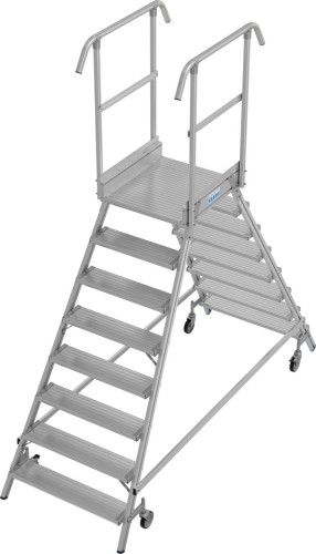 Лестница с платформой KRAUSE STABILO 8 ступеней, передвижная, двухсторонняя, ограждение 1,0 м 821249 - изображение 2