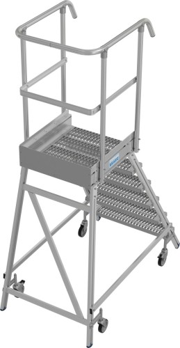 Лестница с платформой KRAUSE STABILO R13 6 перфорированных ступеней, передвижная 821409 - изображение 2