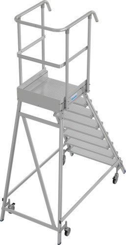 Лестница с платформой KRAUSE STABILO 8 ступеней, передвижная, ограждение 1,1 м 821188 - изображение 2