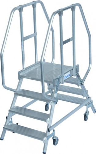 Лестница с платформой KRAUSE STABILO 4 ступени, передвижная двухсторонняя, ограждение 1,0 м 820242 - изображение 2