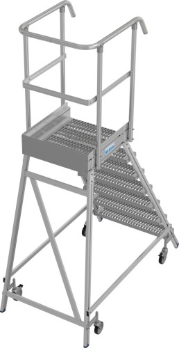 Лестница с платформой KRAUSE STABILO R13 7 перфорированных ступеней, передвижная 821416 - изображение 2