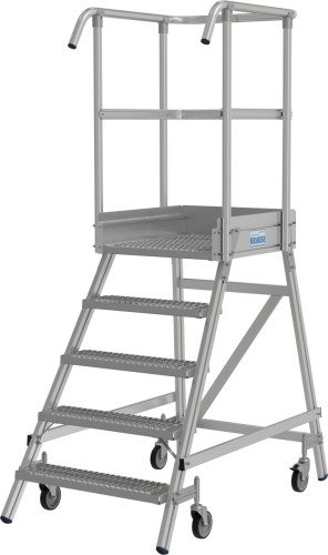 Лестница с платформой KRAUSE STABILO R13 5 перфорированных ступеней, передвижная 821393 - изображение 3