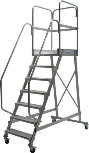 Лестница с платформой KRAUSE CORDA 7 ступеней, передвижная 820051