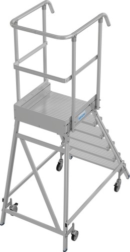 Лестница с платформой KRAUSE STABILO 6 ступеней, передвижная, ограждение 1,1 м 821164 - изображение 2