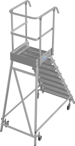 Лестница с платформой KRAUSE STABILO R13 8 перфорированных ступеней, передвижная 821423 - изображение 2