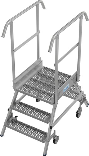 Лестница с платформой KRAUSE STABILO R13 3 перфорированных ступени, передвижная, двухсторонняя 821430 - изображение 2