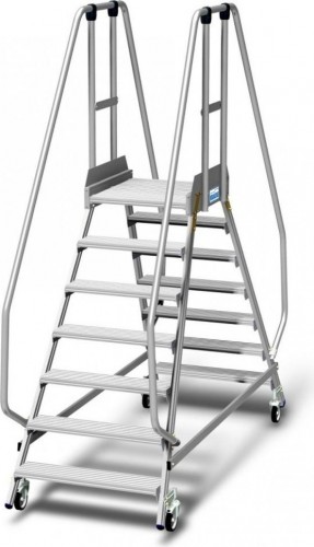 Лестница с платформой KRAUSE STABILO 7 ступеней, передвижная, двухсторонняя, ограждение 1,1 м 820778