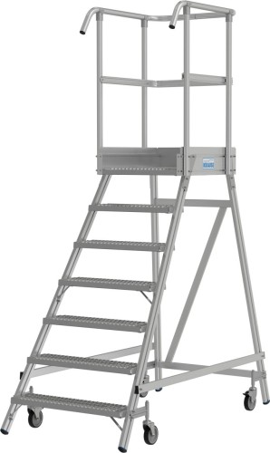 Лестница с платформой KRAUSE STABILO R13 7 перфорированных ступеней, передвижная 821416 - изображение 3