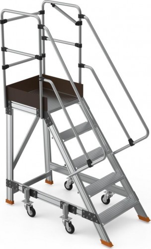 Лестница с платформой Sarayli 5 ступеней, с колесами, на амортизаторах 8704-Y