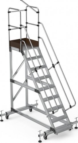 Лестница с платформой Sarayli 9 ступеней, с настраиваемыми ножками 8708