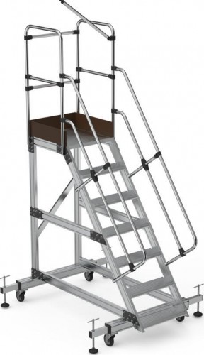 Лестница с платформой Sarayli 7 ступеней, с настраиваемыми ножками 8706