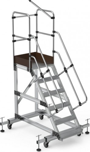 Лестница с платформой Sarayli 6 ступеней, с настраиваемыми ножками 8705