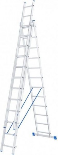 Лестница-стремянка трехсекционная СИБРТЕХ 3х12 ступеней алюминиевая 97822