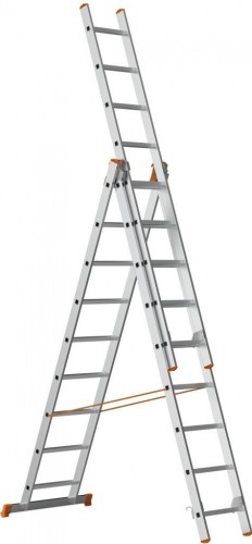 Лестница-стремянка трехсекционная Sarayli 3х 9 PRO, усиленная 4309P