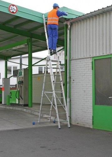 Лестница-стремянка трехсекционная KRAUSE STABILO 3x 9 с доп. функцией 133755 - изображение 4