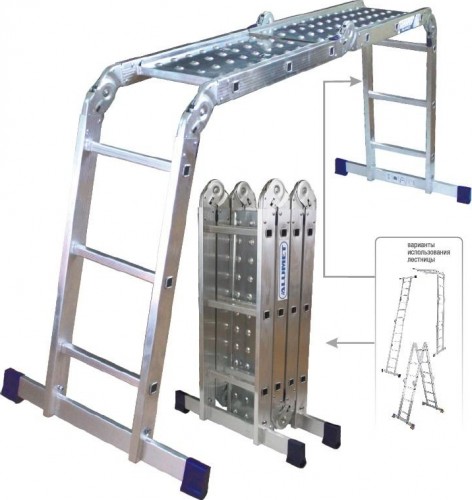 Лестница-трансформер АЛЮМЕТ Т-433 SP стальная платформа Т433 SP