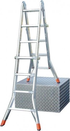 Лестница-трансформер KRAUSE MONTO TELEMATIC 4х4 шарнирная, телескопическая 129956