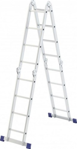 Лестница-трансформер СИБРТЕХ 4х4 шарнирная алюминиевая, 4х4 97882