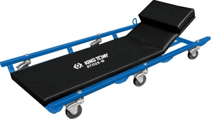 Лежак ремонтный KING TONY 87C25-B подкатной, с подъемным подголовником