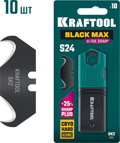 Лезвие для ножа KRAFTOOL BlackMax-S24 10 шт. 09628-S10