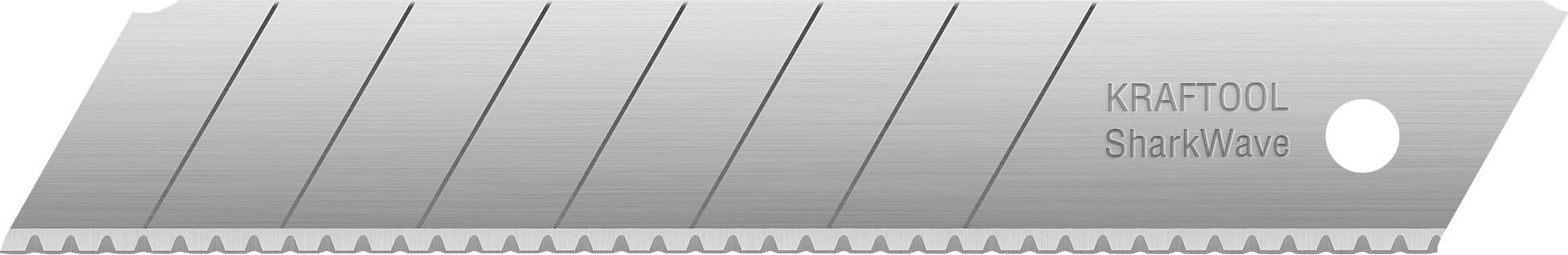 Лезвие для ножа KRAFTOOL Shark Wave 18 мм серрейторное, 5 шт. 09604-18-S5 - изображение 2