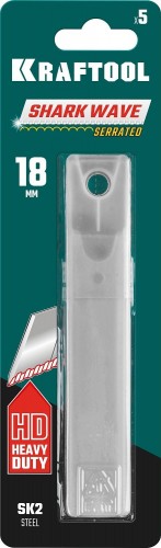 Лезвие для ножа KRAFTOOL Shark Wave 18 мм серрейторное, 5 шт. 09604-18-S5 - изображение 3