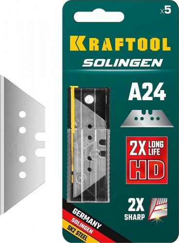 Лезвие для ножа KRAFTOOL SOLINGEN трапециевидные тип а24, 5 шт, 09625-S5_z02 - изображение 2
