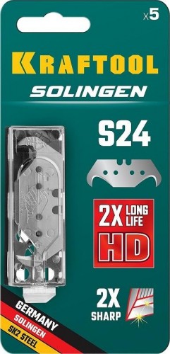 Лезвие для ножа KRAFTOOL SOLINGEN крюковидные тип s24, 5 шт, 09643-S5_z02 - изображение 3
