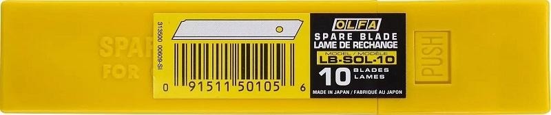 Лезвие для ножа Olfa несегментированное 18мм, 10шт. OL-LB-SOL-10 - изображение 2