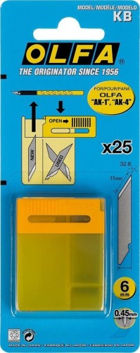 Лезвие для ножа Olfa OL-KB перовое для ak-1, 11х6х0,45 мм, 25 шт - изображение 3