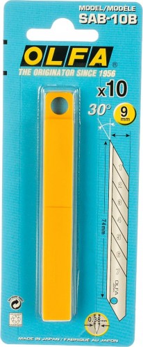Лезвие для ножа Olfa OL-SAB-10 сегментированное для графических работ, 9 мм, 10 ш - изображение 4