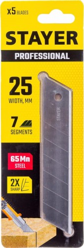 Лезвие для ножа STAYER PROFI сегментированные, 5шт, 25мм 09179-S5 - изображение 3