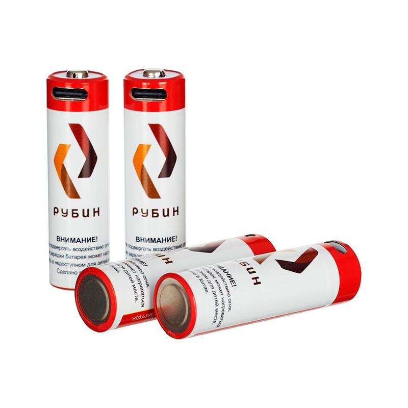 Аккумулятор LI-ION «РУБИН» размер АА 1,5 В (2400mWh USB Type C) 4шт/блистер с кабелем - изображение 2