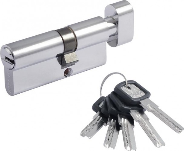 Личинка замка НОРА-М ЛПУВ-70 (40-30в) асимметр. с вертушкой "Хром" 12693