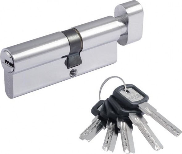 Личинка замка НОРА-М ЛПУВ-80 (45-35в) асимметр. с вертушкой "Хром" 12695