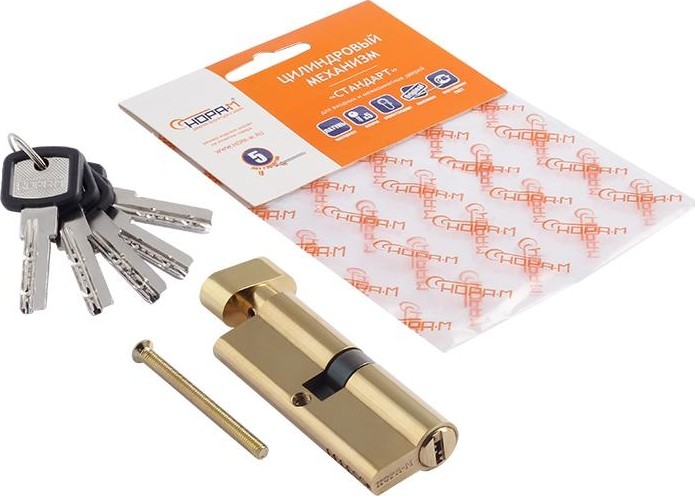 Личинка замка НОРА-М ЛПУВ-80 (40-40) с вертушкой "Золото" 5362 - изображение 3