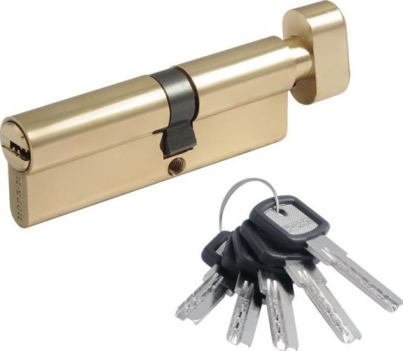 Личинка замка НОРА-М ЛПУВ-90 (50-40в) асимметр. с вертушкой "Золото" 12696