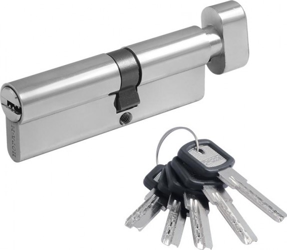 Личинка замка НОРА-М ЛПУВ-90 (50-40в) асимметр. с вертушкой "Хром" 12697