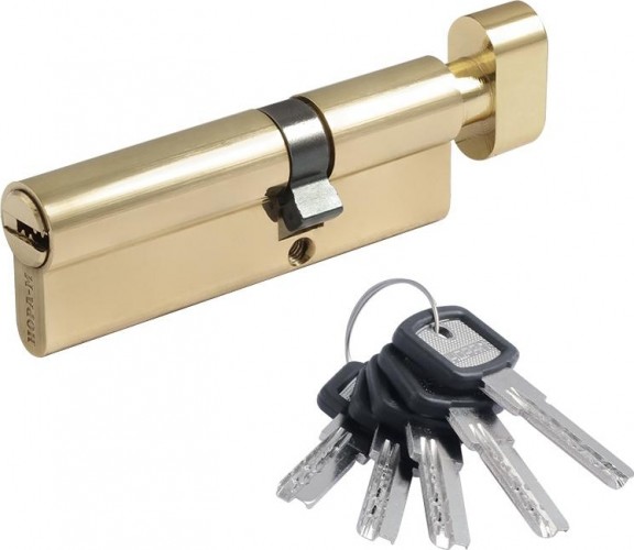 Личинка замка НОРА-М ЛПУВ-90 (55-35в) асимметр. с вертушкой "Золото" 11435