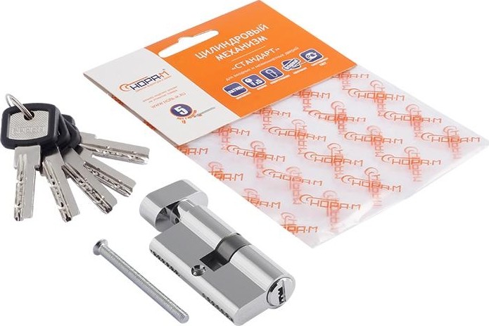 Личинка замка НОРА-М ЛПУВ.УК-60 (30-30) с вертушкой "Хром" 14988 - изображение 3