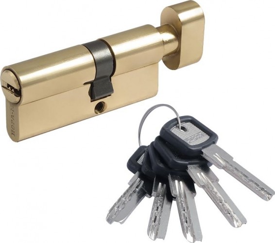 Личинка замка НОРА-М ЛПУВ.УК-70 (40-30в) асимметр. с вертушкой "Латунь" 16764