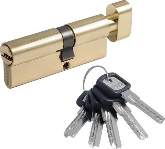 Личинка замка НОРА-М ЛПУВ.УК-80 (45-35в) асимметр. с вертушкой "Золото" 15079