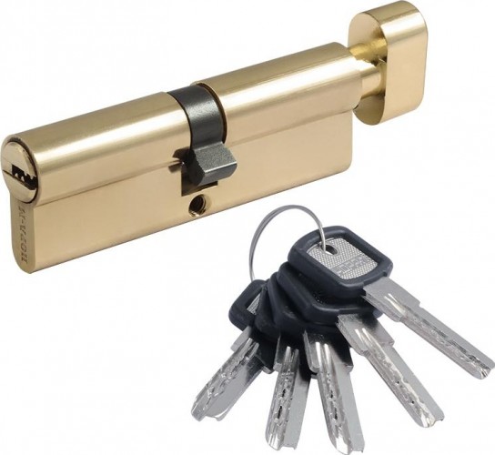 Личинка замка НОРА-М ЛПУВ.УК-90 (45-45) с вертушкой "Латунь" 14872