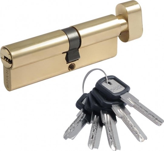 Личинка замка НОРА-М ЛПУВ.УК-90 (50-40в) асимметр. с вертушкой "Латунь" 16108