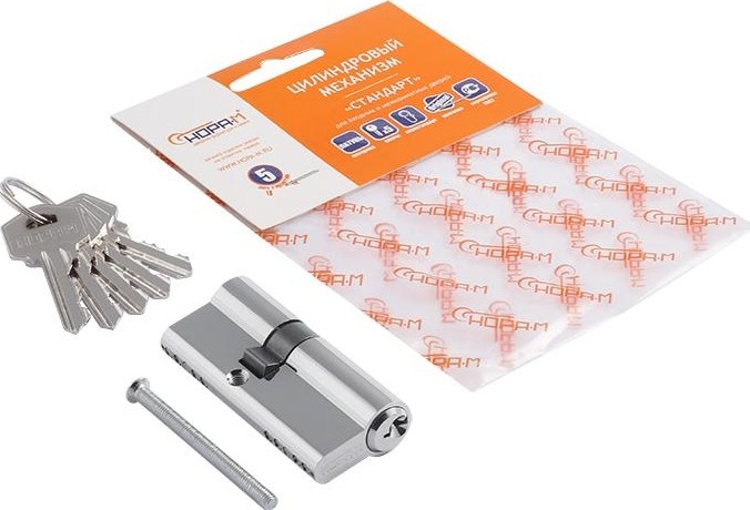 Личинка замка НОРА-М ЛУ-70 (40-30) ассиметр. "Хром" 12675 - изображение 3