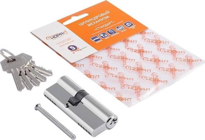 Личинка замка НОРА-М ЛУ-80 (45-35) ассиметр. "Хром" 12677 - изображение 2