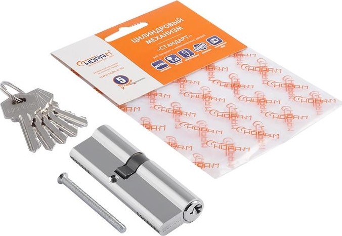 Личинка замка НОРА-М ЛУ-90 (50-40) ассиметр. "Хром" 12679 - изображение 2