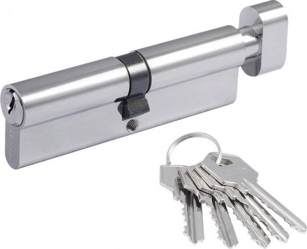 Личинка замка НОРА-М ЛУВ-100 (50-50) с вертушкой "Хром" 6662